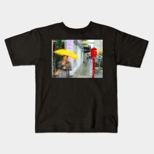 Girl with the Yellow Umbrella Kids T-Shirt